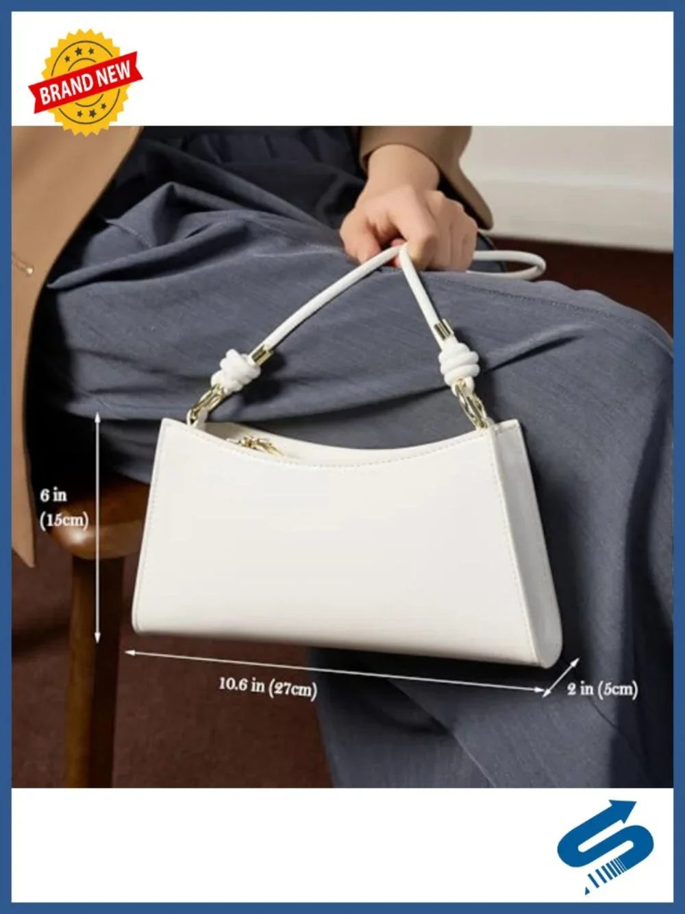 Genuine Leather Evening Bag Hobo Handbag Underarm Shoulder Bag